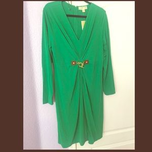 Michael Kors Green Long Sleeve Dress